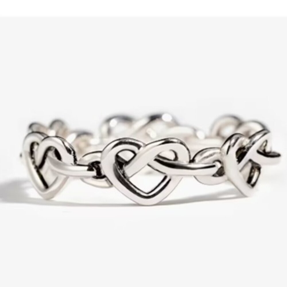 14k Gold Plated Celtic Knot Interlocking Heart Eternal Love Band - Thumb Ring